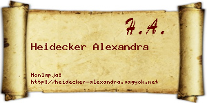 Heidecker Alexandra névjegykártya